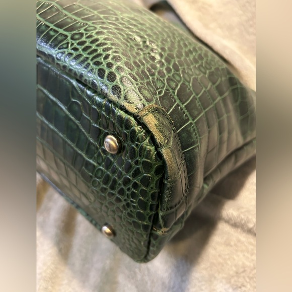 Patricia Nash 10th Anniversary Croc Embossed Leather Tassel Shoulder Bag